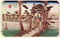 Fuji from Yoshiwara from 53 Stations of the Tokaido von Ando or Utagawa Hiroshige