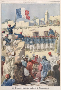 The Raising of the French Flag at Timbuktu from 'Le Petit Journal' by Frederic Theodore Lix
