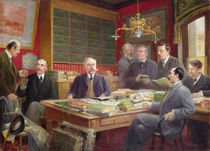 Claude Auge in his Office with his Colleagues von Louis Paul de Laubadere