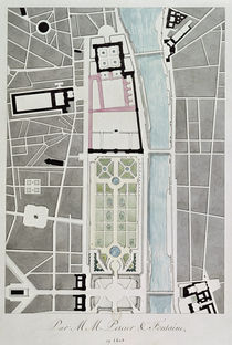Design for joining the Tuileries to the Louvre von Charles & Fontaine, Pierre Percier