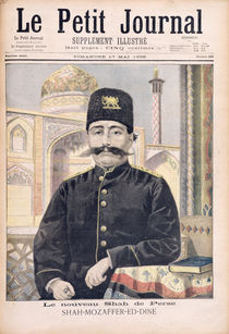 Portrait of Shah Mozzafer-ed-Din illustration from 'Le Petit Journal' by Oswaldo Tofani