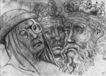Heads of three men, from the The Vallardi Album by Antonio Pisanello