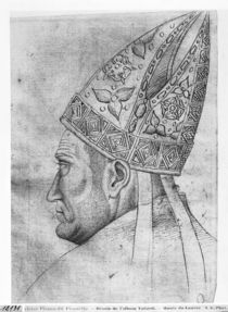 Head of a bishop, from the The Vallardi Album von Antonio Pisanello