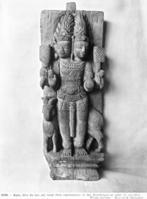 Relief depicting a double-headed image of Agni by Indian School