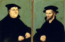 Double Portrait of Martin Luther and Philipp Melanchthon 1543 von Lucas, the Elder Cranach