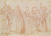Group of Comic and Tragic Actors by Jean Antoine Watteau