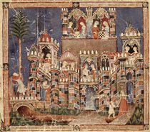 Fol.13v Games and entertainment of the Trojans by Spanish School