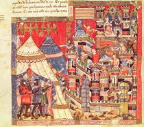 Fol.40v The Greek Camp and the City of Troy by Spanish School