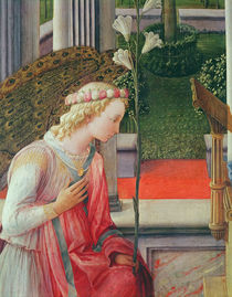 The Annunciation, detail of the Angel Gabriel by Fra Filippo Lippi