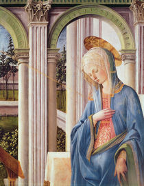 The Annunciation, detail of the Virgin Mary von Fra Filippo Lippi