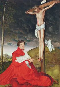 Albert, Cardinal Elector of Mainz at the foot of the Cross by Lucas, the Elder Cranach