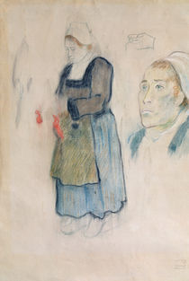 Studies of Breton peasants by Paul Gauguin