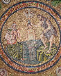 Baptism of Christ by John the Baptist von Byzantine School