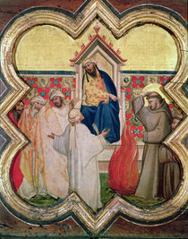 The Trial by Fire, St. Francis offers to walk through fire by Taddeo Gaddi