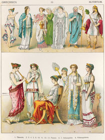 Greek Theatrical Dress, from 'Trachten der Voelker' by Albert Kretschmer