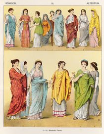 Female Roman Dress, from 'Trachten der Voelker' by Albert Kretschmer