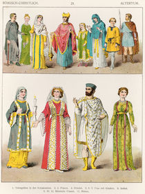 Christian Roman Dress, from 'Trachten der Voelker' by Albert Kretschmer