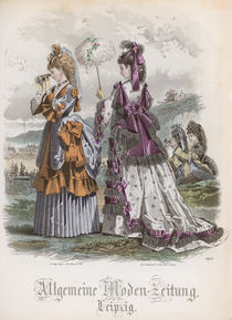 Two Ladies, fashion plate from the 'Allgemeine Moden-Zeitung' by Jules David