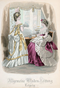 Two Ladies, fashion plate from the 'Allgemeine Moden-Zeitung' by French School