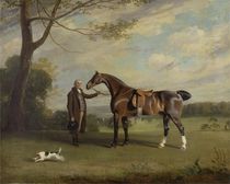 The Earl of Shrewsbury's Groom Holding a Hunter by Henry Bernard Chalon