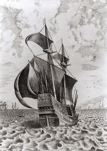 Ship, engraved by Hieronymus Cock von Pieter the Elder Bruegel