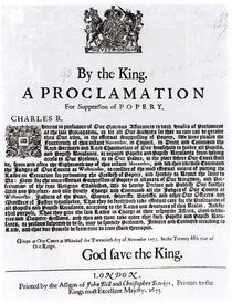 Royal Declaration, 1675 by English School