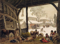A Village Snow Scene, 1819 von Robert Hills