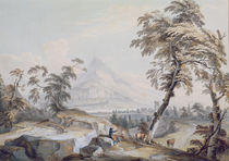 Italianate Landscape with Travellers von Paul Sandby