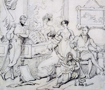 A Family Group Around a Piano by George Chinnery