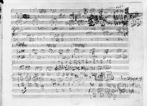 Autograph score sheet for the Trio mi bemol opus 3 von Ludwig van Beethoven