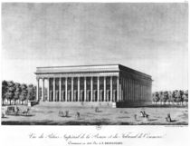 View of the Bourse Imperial Palace and the Commercial Court by Jacques Louis Constant Le Cerf