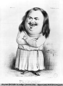 Caricature of Honore de Balzac illustration from 'Le Charivari' by French School