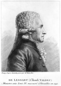 Portrait of Claude Valdec de Lessart engraved by Ad. Varin von Edme Quenedey