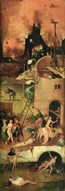 The Haywain: right wing of the triptych depicting Hell by Hieronymus Bosch