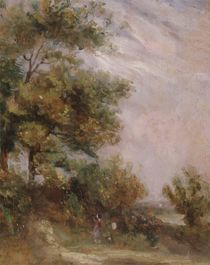 Landscape with Trees and Figures by Thomas Churchyard