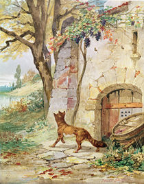 The Fox and the Grapes, illustration for 'Fables' by Jean de La Fontaine by Jules David