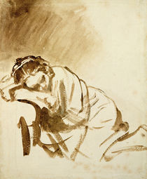 A Young Woman Sleeping c.1654 by Rembrandt Harmenszoon van Rijn