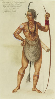 Indian in Body Paint von John White