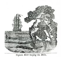 Captain Kidd Burying His Bible by English School