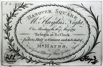 Ticket to 'Mr. Haydn's Night' in Hanover Square by English School