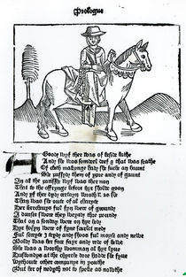 The Wife of Bath, illustration from Geoffrey Chaucer's 'Canterbury Tales' by English School