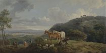 Morning: Landscape with Mares and Sheep von George the Elder Barret