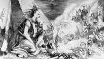 'Pictures in the Fire', cartoon from 'Tomahawk' magazine von Matthew "Matt" Somerville Morgan