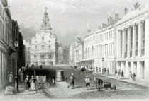 State Street, Boston,engraved by S.Lacey von William Henry Bartlett