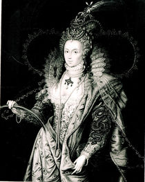 Elizabeth I drawn by W.Derby and engraved by T.A.Dean von Isaac Oliver