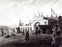 Market Place, engraved by Daniel Havell 1820 von Emeric Essex Vidal