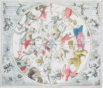 Celestial Planisphere Showing the Signs of the Zodiac by Andreas Cellarius
