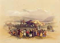 Encampment of the Pilgrims at Jericho' 1st April 1839 von David Roberts
