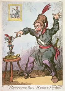 Snuffing out Boney, 1814 by George Cruikshank