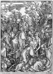 The entombment of Christ, from 'The Great Passion' series by Albrecht Dürer